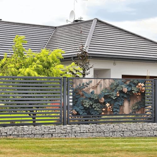 Blätter auf rustikalen Holzbannern und Schildern, Wandbehang, Banner mit Seil zum Aufhängen, 61 x 129 cm, Party-Banner, Schild, Poster, Party-Hintergründe, Innen- und Außenbereich, Neujahr von DDTKLSNV