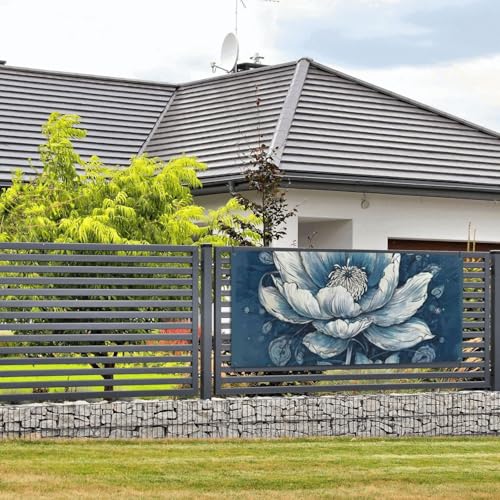 Blaue Lotus-Banner und Schilder, Wandbehang, Banner mit Seil zum Aufhängen, 61 x 129 cm, Party-Banner, Schild, Poster, Party-Hintergründe, Innen- und Außenbereich, Neujahr, Abschlussfeier, Hochzeit von DDTKLSNV