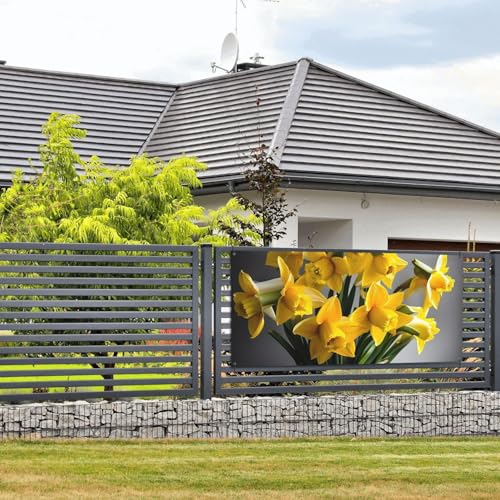 Blumenstrauß mit Narzissen-Banner und Schildern, Wandbehang, Banner mit Seil zum Aufhängen, 61 x 129 cm, Party-Banner, Schild, Poster, Party-Hintergründe, Innen- und Außenbereich, Neujahr von DDTKLSNV