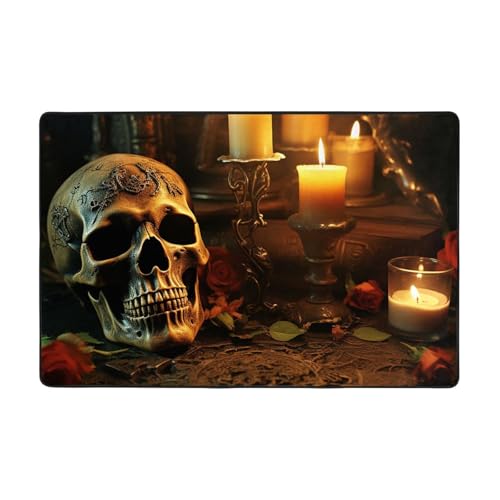 Candles and Scary Skull Moderner Teppich, kurzer Plüsch, ultraweich, für Eingangsbereich, waschbar, rutschfeste Fußmatten, Überwurf-Teppiche für Wohnzimmer, Schlafzimmer, Büro, Wohnheim Candles and Scary Skull Moderner Teppich, kurzer Plüsch, ultraweich, für Eingangsbereich, waschbar, rutschfeste Fußmatten, Überwurf-Teppiche für Wohnzimmer, Schlafzimmer, Büro, Wohnheim von DDTKLSNV