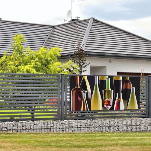 Cocktailgläser und Weinflaschen, Banner und Schilder, Wandbehang, Banner mit Seil zum Aufhängen, 89 x 180 cm, Party-Banner, Schild, Poster, Party-Hintergründe, Innen- und Außenbereich, Neujahr Cocktailgläser und Weinflaschen, Banner und Schilder, Wandbehang, Banner mit Seil zum Aufhängen, 89 x 180 cm, Party-Banner, Schild, Poster, Party-Hintergründe, Innen- und Außenbereich, Neujahr von DDTKLSNV
