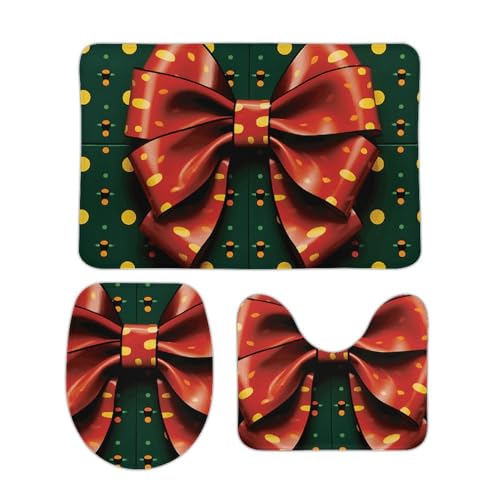DDTKLSNV 3-teiliges Badteppich-Set, rutschfest, saugfähig, Badematte, Konturmatte mit WC-Deckelbezug, Geschenkpapier mit Schleife, weiche Bodenmatten für Badezimmer, Küche, Tür, Heimdekoration DDTKLSNV 3-teiliges Badteppich-Set, rutschfest, saugfähig, Badematte, Konturmatte mit WC-Deckelbezug, Geschenkpapier mit Schleife, weiche Bodenmatten für Badezimmer, Küche, Tür, Heimdekoration von DDTKLSNV
