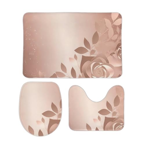 DDTKLSNV 3-teiliges Badteppich-Set, rutschfest, saugfähig, Badematte, Konturmatte mit WC-Deckelbezug, Rosen-Tapete, weiche Fußmatten für Badezimmer, Küche, Tür, Heimdekoration DDTKLSNV 3-teiliges Badteppich-Set, rutschfest, saugfähig, Badematte, Konturmatte mit WC-Deckelbezug, Rosen-Tapete, weiche Fußmatten für Badezimmer, Küche, Tür, Heimdekoration von DDTKLSNV