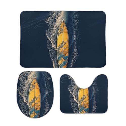 DDTKLSNV 3-teiliges Badteppich-Set, rutschfest, saugfähig, Badematte, Konturmatte mit WC-Deckelbezug, Surfbrett, weiche Bodenmatten für Badezimmer, Küche, Tür, Heimdekoration DDTKLSNV 3-teiliges Badteppich-Set, rutschfest, saugfähig, Badematte, Konturmatte mit WC-Deckelbezug, Surfbrett, weiche Bodenmatten für Badezimmer, Küche, Tür, Heimdekoration von DDTKLSNV