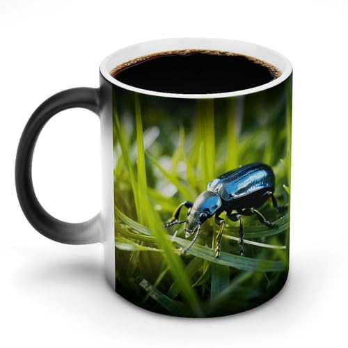 DDTKLSNV A Bug Keramik-Kaffeetasse, hitzeempfindlich, magische Kaffeetasse, Farbwechsel, Kaffeetasse für Damen und Herren, 325 ml von DDTKLSNV