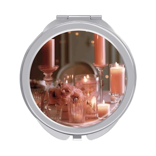 DDTKLSNV Candles and Flowers Travel Makeup Mirror Portable Folding Cosmetic Compact Mirror Mini Pocket Mirror for Purses with 2 X 1x Magnification DDTKLSNV Candles and Flowers Travel Makeup Mirror Portable Folding Cosmetic Compact Mirror Mini Pocket Mirror for Purses with 2 X 1x Magnification von DDTKLSNV