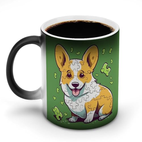 DDTKLSNV Corgi Puzzle-Kaffeetasse aus Keramik, 325 ml, hitzeempfindlich, magische Kaffeetasse, Farbwechsel, Kaffeetasse, Teetasse für Damen und Herren DDTKLSNV Corgi Puzzle-Kaffeetasse aus Keramik, 325 ml, hitzeempfindlich, magische Kaffeetasse, Farbwechsel, Kaffeetasse, Teetasse für Damen und Herren von DDTKLSNV