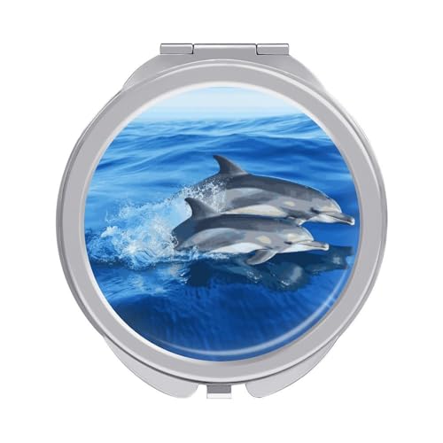 DDTKLSNV Delphin Family Travel Makeup Mirror Portable Folding Cosmetic Compact Mirror Mini Pocket Mirror for Purses with 2X 1X Magnification DDTKLSNV Delphin Family Travel Makeup Mirror Portable Folding Cosmetic Compact Mirror Mini Pocket Mirror for Purses with 2X 1X Magnification von DDTKLSNV