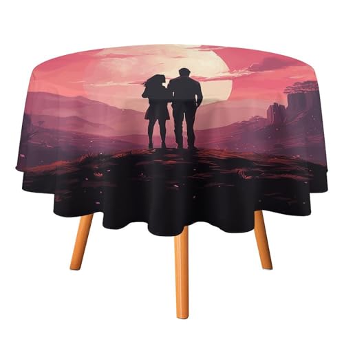 DDTKLSNV Emotional Imagery Runde Tischdecke, 178 x 177,8 cm, wasserdicht, knitterfrei, schmutzabweisend, waschbar, Tischdecke für Picknick, Party, Esszimmer, Heimdekoration DDTKLSNV Emotional Imagery Runde Tischdecke, 178 x 177,8 cm, wasserdicht, knitterfrei, schmutzabweisend, waschbar, Tischdecke für Picknick, Party, Esszimmer, Heimdekoration von DDTKLSNV