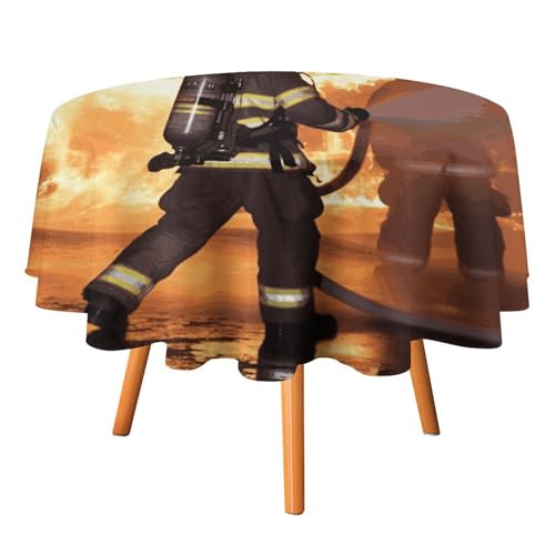 DDTKLSNV Feuerwehrmann-Tischdecke, rund, 178 x 177,8 cm, wasserdicht, knitterfrei, schmutzabweisend, waschbar, Tischdecke für Picknick, Party, Esszimmer, Heimdekoration DDTKLSNV Feuerwehrmann-Tischdecke, rund, 178 x 177,8 cm, wasserdicht, knitterfrei, schmutzabweisend, waschbar, Tischdecke für Picknick, Party, Esszimmer, Heimdekoration von DDTKLSNV