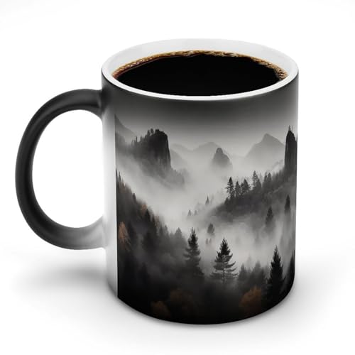 DDTKLSNV Foggy Mountains Keramik-Kaffeetasse, 325 ml, hitzeempfindlich, magische Kaffeetasse, Farbwechsel, Kaffeetasse, Teetasse für Damen und Herren DDTKLSNV Foggy Mountains Keramik-Kaffeetasse, 325 ml, hitzeempfindlich, magische Kaffeetasse, Farbwechsel, Kaffeetasse, Teetasse für Damen und Herren von DDTKLSNV