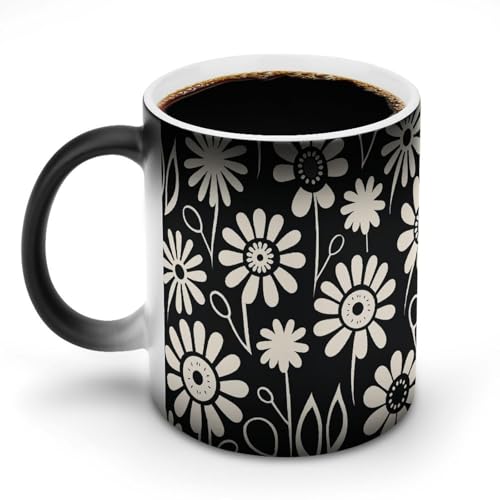 DDTKLSNV Fröhliche und wunderschöne Keramik-Kaffeetasse, 325 ml, hitzeempfindlich, magische Kaffeetasse, Farbwechsel, Kaffeetasse, Teetasse für Damen und Herren von DDTKLSNV