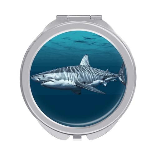 DDTKLSNV Great White Shark Travel Makeup Mirror Portable Folding Cosmetic Compact Mirror Mini Pocket Mirror for Purses with 2 X 1x Magnification DDTKLSNV Great White Shark Travel Makeup Mirror Portable Folding Cosmetic Compact Mirror Mini Pocket Mirror for Purses with 2 X 1x Magnification von DDTKLSNV