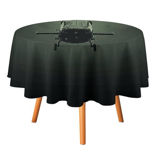 DDTKLSNV Helikopter-Tischdecke, rund, 127 x 127 cm, wasserdicht, knitterfrei, schmutzabweisend, waschbar, Tischdecke für Picknick, Party, Esszimmer, Heimdekoration DDTKLSNV Helikopter-Tischdecke, rund, 127 x 127 cm, wasserdicht, knitterfrei, schmutzabweisend, waschbar, Tischdecke für Picknick, Party, Esszimmer, Heimdekoration von DDTKLSNV