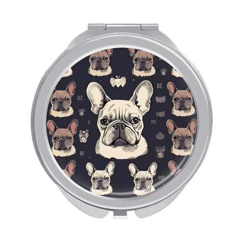 DDTKLSNV I Love Kosmetikspiegel mit französischer Bulldogge, tragbar, zusammenklappbar, Taschenspiegel für Geldbörsen, mit 2 x 1-facher Vergrößerung DDTKLSNV I Love Kosmetikspiegel mit französischer Bulldogge, tragbar, zusammenklappbar, Taschenspiegel für Geldbörsen, mit 2 x 1-facher Vergrößerung von DDTKLSNV
