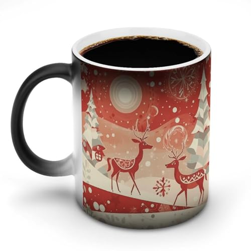 DDTKLSNV Keramik-Kaffeetasse, Weihnachts-Rentier, 325 ml, hitzeempfindlich, magische Kaffeetasse, Farbwechsel, Kaffeetasse, Teetasse für Damen und Herren, Rot DDTKLSNV Keramik-Kaffeetasse, Weihnachts-Rentier, 325 ml, hitzeempfindlich, magische Kaffeetasse, Farbwechsel, Kaffeetasse, Teetasse für Damen und Herren, Rot von DDTKLSNV