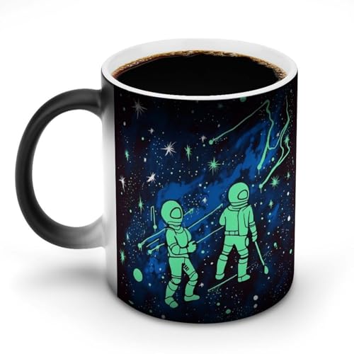 DDTKLSNV Keramik-Kaffeetasse, leuchtet im Dunkeln, hitzeempfindlich, magische Kaffeetasse, Farbwechsel, Kaffeetasse, Teetasse für Damen und Herren, 325 ml von DDTKLSNV