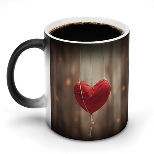 DDTKLSNV Keramik-Kaffeetasse in Herzform auf Seil, 325 ml, hitzeempfindlich, magische Kaffeetasse, Farbwechsel, Kaffeetasse, Teetasse für Damen und Herren DDTKLSNV Keramik-Kaffeetasse in Herzform auf Seil, 325 ml, hitzeempfindlich, magische Kaffeetasse, Farbwechsel, Kaffeetasse, Teetasse für Damen und Herren von DDTKLSNV