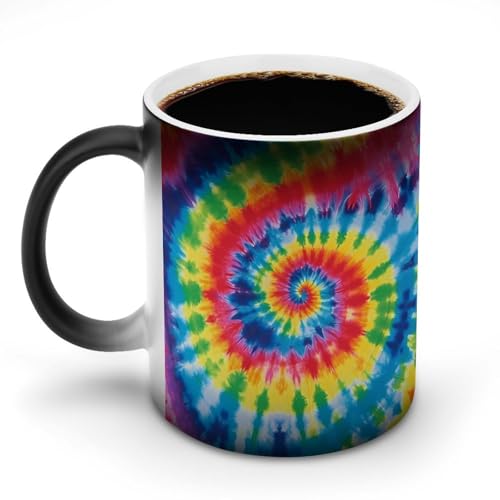 DDTKLSNV Keramik-Kaffeetasse mit Batikfärbung, 325 ml, hitzeempfindlich, magische Kaffeetasse, Farbwechsel, Kaffeetasse, Teetasse für Damen und Herren von DDTKLSNV