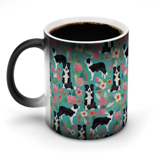 DDTKLSNV Keramik-Kaffeetasse mit Blumenmotiv, hitzeempfindlich, magische Kaffeetasse, Farbwechsel, Kaffeetasse, Teetasse für Damen und Herren, 325 ml von DDTKLSNV