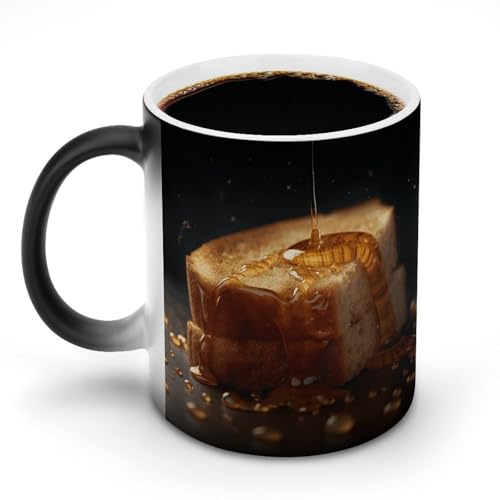 DDTKLSNV Keramik-Kaffeetasse mit Brot mit Honig, 325 ml, hitzeempfindlich, magische Kaffeetasse, Farbwechsel, Kaffeetasse, Teetasse für Damen und Herren DDTKLSNV Keramik-Kaffeetasse mit Brot mit Honig, 325 ml, hitzeempfindlich, magische Kaffeetasse, Farbwechsel, Kaffeetasse, Teetasse für Damen und Herren von DDTKLSNV