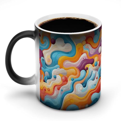 DDTKLSNV Keramik-Kaffeetasse mit Cartoon-Linienmuster, hitzeempfindlich, magische Kaffeetasse, Farbwechsel, Kaffeetasse für Damen und Herren, 325 ml DDTKLSNV Keramik-Kaffeetasse mit Cartoon-Linienmuster, hitzeempfindlich, magische Kaffeetasse, Farbwechsel, Kaffeetasse für Damen und Herren, 325 ml von DDTKLSNV