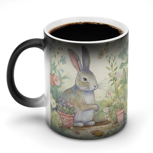 DDTKLSNV Keramik-Kaffeetasse mit Gartenhasen-Motiv, hitzeempfindlich, magische Kaffeetasse, Farbwechsel, Kaffeetasse, Teetasse für Damen und Herren, 325 ml DDTKLSNV Keramik-Kaffeetasse mit Gartenhasen-Motiv, hitzeempfindlich, magische Kaffeetasse, Farbwechsel, Kaffeetasse, Teetasse für Damen und Herren, 325 ml von DDTKLSNV