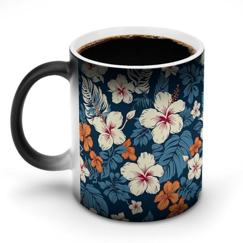 DDTKLSNV Keramik-Kaffeetasse mit Hawaii-Blume, hitzeempfindlich, magische Kaffeetasse, Farbwechsel, Kaffeetasse für Damen und Herren, 325 ml DDTKLSNV Keramik-Kaffeetasse mit Hawaii-Blume, hitzeempfindlich, magische Kaffeetasse, Farbwechsel, Kaffeetasse für Damen und Herren, 325 ml von DDTKLSNV