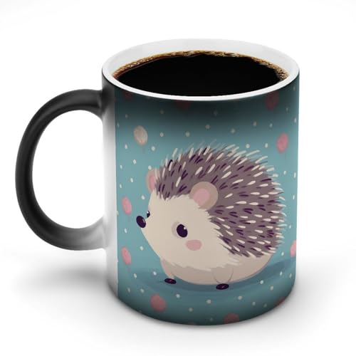 DDTKLSNV Keramik-Kaffeetasse mit Igel-Punkten, 325 ml, hitzeempfindlich, magische Kaffeetasse, Farbwechsel, Kaffeetasse, Teetasse für Damen und Herren DDTKLSNV Keramik-Kaffeetasse mit Igel-Punkten, 325 ml, hitzeempfindlich, magische Kaffeetasse, Farbwechsel, Kaffeetasse, Teetasse für Damen und Herren von DDTKLSNV