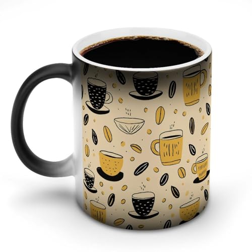 DDTKLSNV Keramik-Kaffeetasse mit Kaffee-Muster, hitzeempfindlich, magische Kaffeetasse, Farbwechsel, Kaffeetasse für Damen und Herren, 325 ml DDTKLSNV Keramik-Kaffeetasse mit Kaffee-Muster, hitzeempfindlich, magische Kaffeetasse, Farbwechsel, Kaffeetasse für Damen und Herren, 325 ml von DDTKLSNV