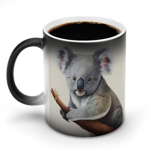 DDTKLSNV Keramik-Kaffeetasse mit Koala und Schmetterling, hitzeempfindlich, magische Kaffeetasse, Farbwechsel, Kaffeetasse für Damen und Herren, 325 ml DDTKLSNV Keramik-Kaffeetasse mit Koala und Schmetterling, hitzeempfindlich, magische Kaffeetasse, Farbwechsel, Kaffeetasse für Damen und Herren, 325 ml von DDTKLSNV