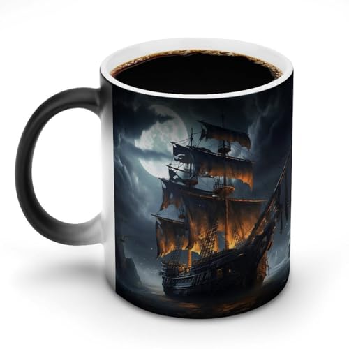 DDTKLSNV Keramik-Kaffeetasse mit Piraten-Segelboot, 325 ml, hitzeempfindlich, magische Kaffeetasse, Farbwechsel, Kaffeetasse, Teetasse für Damen und Herren DDTKLSNV Keramik-Kaffeetasse mit Piraten-Segelboot, 325 ml, hitzeempfindlich, magische Kaffeetasse, Farbwechsel, Kaffeetasse, Teetasse für Damen und Herren von DDTKLSNV