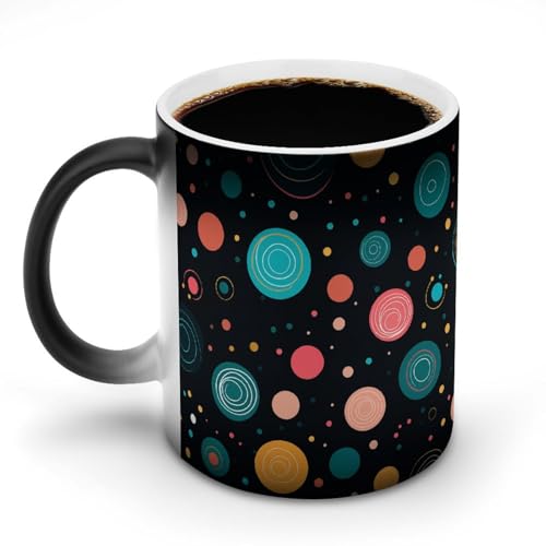 DDTKLSNV Keramik-Kaffeetasse mit Punktemuster, hitzeempfindlich, magische Kaffeetasse, Farbwechsel, Kaffeetasse für Damen und Herren, 325 ml DDTKLSNV Keramik-Kaffeetasse mit Punktemuster, hitzeempfindlich, magische Kaffeetasse, Farbwechsel, Kaffeetasse für Damen und Herren, 325 ml von DDTKLSNV