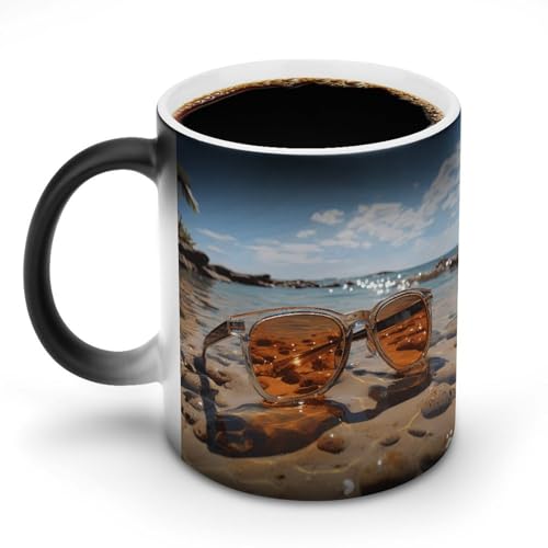 DDTKLSNV Keramik-Kaffeetasse mit Sonnenbrille am Strand, hitzeempfindlich, magische Kaffeetasse, Farbwechsel, Kaffeetasse für Damen und Herren, 325 ml DDTKLSNV Keramik-Kaffeetasse mit Sonnenbrille am Strand, hitzeempfindlich, magische Kaffeetasse, Farbwechsel, Kaffeetasse für Damen und Herren, 325 ml von DDTKLSNV
