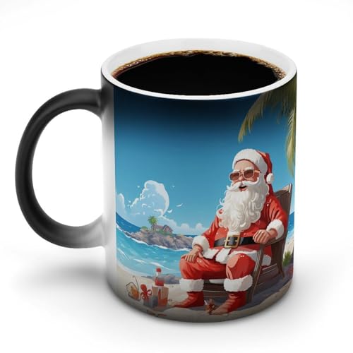 DDTKLSNV Keramik-Kaffeetasse mit Weihnachtsmann am Strand, hitzeempfindlich, magische Kaffeetasse, Farbwechsel, Kaffeetasse, Teetasse für Damen und Herren, 325 ml DDTKLSNV Keramik-Kaffeetasse mit Weihnachtsmann am Strand, hitzeempfindlich, magische Kaffeetasse, Farbwechsel, Kaffeetasse, Teetasse für Damen und Herren, 325 ml von DDTKLSNV