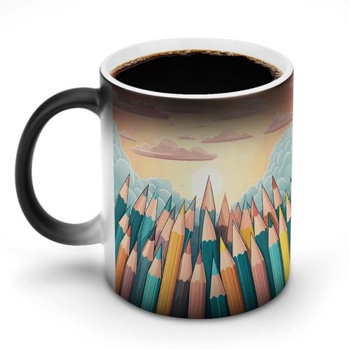 DDTKLSNV Keramik-Kaffeetasse mit Wolken, hitzeempfindlich, magische Kaffeetasse, Farbwechsel, Kaffeetasse für Damen und Herren, 325 ml DDTKLSNV Keramik-Kaffeetasse mit Wolken, hitzeempfindlich, magische Kaffeetasse, Farbwechsel, Kaffeetasse für Damen und Herren, 325 ml von DDTKLSNV