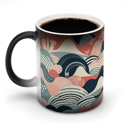 DDTKLSNV Keramik-Kaffeetasse mit abstrakter Linienzeichnung, hitzeempfindlich, magische Kaffeetasse, Farbwechsel, Kaffeetasse, Teetasse für Damen und Herren, 325 ml DDTKLSNV Keramik-Kaffeetasse mit abstrakter Linienzeichnung, hitzeempfindlich, magische Kaffeetasse, Farbwechsel, Kaffeetasse, Teetasse für Damen und Herren, 325 ml von DDTKLSNV