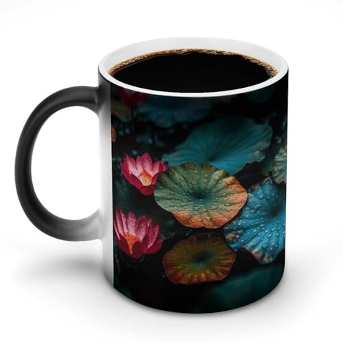 DDTKLSNV Keramik-Kaffeetasse mit bunten Blumenblättern, hitzeempfindlich, magische Kaffeetasse, Farbwechsel, Kaffeetasse, Teetasse für Damen und Herren, 325 ml DDTKLSNV Keramik-Kaffeetasse mit bunten Blumenblättern, hitzeempfindlich, magische Kaffeetasse, Farbwechsel, Kaffeetasse, Teetasse für Damen und Herren, 325 ml von DDTKLSNV