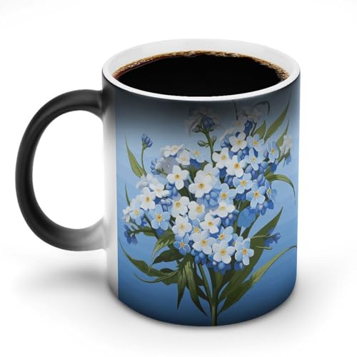 DDTKLSNV Keramik-Kaffeetasse mit der Aufschrift "Do Not Forget Me", hitzeempfindlich, magische Kaffeetasse, Farbwechsel, Kaffeetasse, Teetasse für Damen und Herren, 325 ml von DDTKLSNV