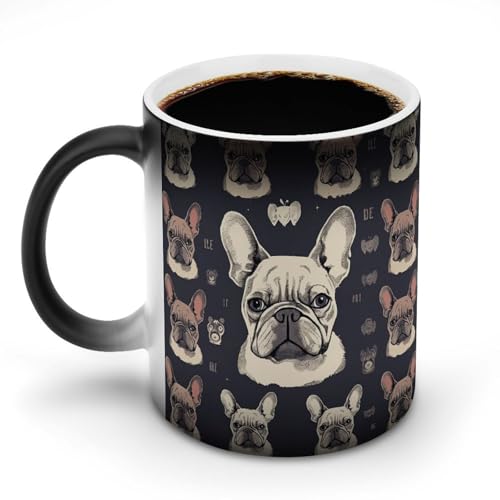 DDTKLSNV Keramik-Kaffeetasse mit der Aufschrift "I Love French Bulldogge", hitzeempfindlich, magische Kaffeetasse, Farbwechsel, Kaffeetasse, Teetasse für Damen und Herren, 325 ml DDTKLSNV Keramik-Kaffeetasse mit der Aufschrift "I Love French Bulldogge", hitzeempfindlich, magische Kaffeetasse, Farbwechsel, Kaffeetasse, Teetasse für Damen und Herren, 325 ml von DDTKLSNV
