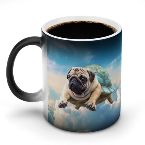 DDTKLSNV Keramik-Kaffeetasse mit lustigem Schildkröten-Mops, 325 ml, hitzeempfindlich, magische Kaffeetasse, Farbwechsel, Kaffeetasse, Teetasse für Damen und Herren DDTKLSNV Keramik-Kaffeetasse mit lustigem Schildkröten-Mops, 325 ml, hitzeempfindlich, magische Kaffeetasse, Farbwechsel, Kaffeetasse, Teetasse für Damen und Herren von DDTKLSNV