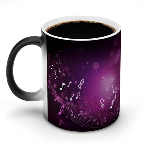 DDTKLSNV Keramik-Kaffeetasse mit melodischer Musik, 325 ml, hitzeempfindlich, magische Kaffeetasse, Farbwechsel, Kaffeetasse, Teetasse für Damen und Herren von DDTKLSNV