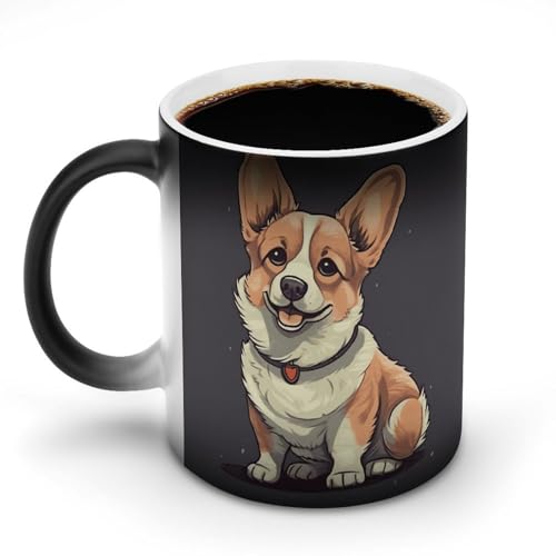 DDTKLSNV Keramik-Kaffeetasse mit niedlicher Corgi-Hunde-Illustration, 325 ml, hitzeempfindlich, magische Kaffeetasse, Farbwechsel, Kaffeetasse für Damen und Herren DDTKLSNV Keramik-Kaffeetasse mit niedlicher Corgi-Hunde-Illustration, 325 ml, hitzeempfindlich, magische Kaffeetasse, Farbwechsel, Kaffeetasse für Damen und Herren von DDTKLSNV