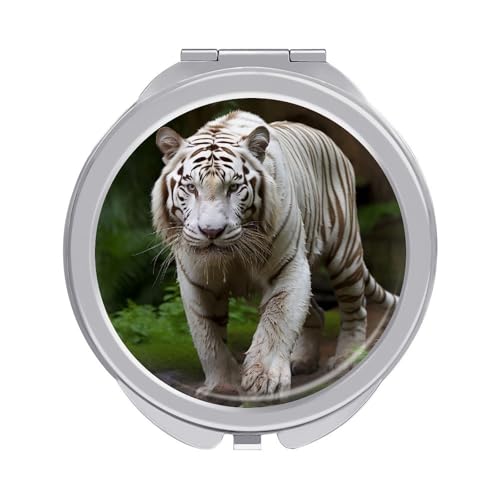 DDTKLSNV Majestic White Bengal Tiger Travel Makeup Mirror Portable Folding Cosmetic Compact Mirror Mini Pocket Mirror for Purses with 2 X 1x Magnification DDTKLSNV Majestic White Bengal Tiger Travel Makeup Mirror Portable Folding Cosmetic Compact Mirror Mini Pocket Mirror for Purses with 2 X 1x Magnification von DDTKLSNV