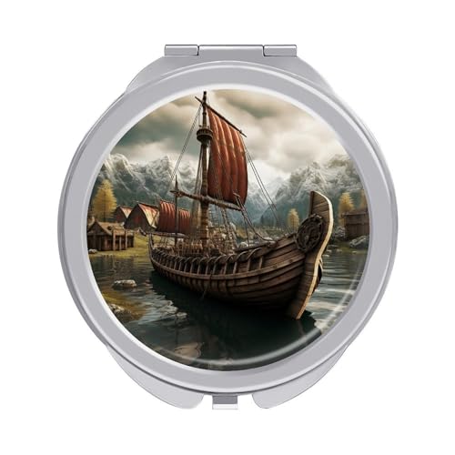 DDTKLSNV Old Boat Travel Makeup Mirror Portable Folding Cosmetic Compact Mirror Mini Pocket Mirror for Purses with 2 X 1x Magnification DDTKLSNV Old Boat Travel Makeup Mirror Portable Folding Cosmetic Compact Mirror Mini Pocket Mirror for Purses with 2 X 1x Magnification von DDTKLSNV