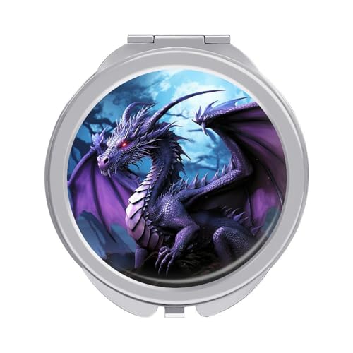 DDTKLSNV Purple Dragon Purple Moon Travel Makeup Mirror Portable Folding Cosmetic Compact Mirror Mini Pocket Mirror for Purses with 2X 1X Magnification DDTKLSNV Purple Dragon Purple Moon Travel Makeup Mirror Portable Folding Cosmetic Compact Mirror Mini Pocket Mirror for Purses with 2X 1X Magnification von DDTKLSNV