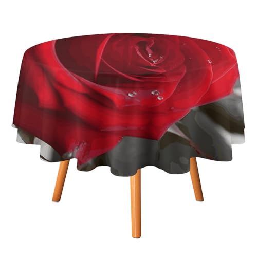 DDTKLSNV Rote Rose2 Tischdecke, rund, wasserdicht, knitterfrei, schmutzabweisend, waschbar, Tischdecke für Picknick, Party, Esszimmer, Heimdekoration DDTKLSNV Rote Rose2 Tischdecke, rund, wasserdicht, knitterfrei, schmutzabweisend, waschbar, Tischdecke für Picknick, Party, Esszimmer, Heimdekoration von DDTKLSNV