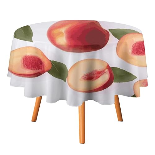 DDTKLSNV Runde Tischdecke, 178 x 177,8 cm, wasserdicht, knitterfrei, schmutzabweisend, waschbar, Tischdecke für Picknick, Party, Esszimmer, Heimdekoration von DDTKLSNV