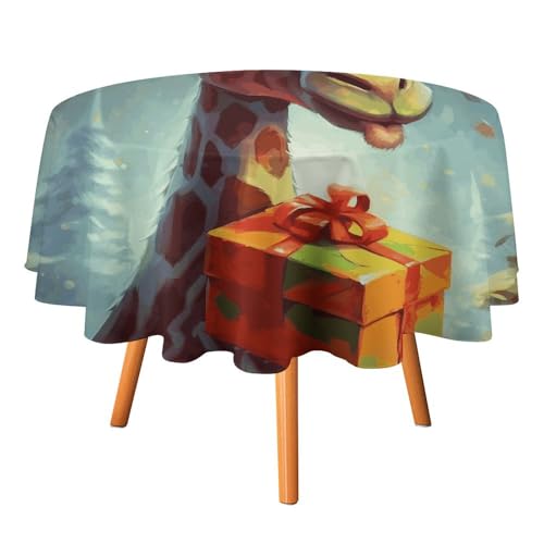 DDTKLSNV Runde Tischdecke, Giraffe, 152,4 x 152,4 cm, wasserdicht, knitterfrei, schmutzabweisend, waschbar, Tischdecke für Picknick, Party, Esszimmer, Heimdekoration DDTKLSNV Runde Tischdecke, Giraffe, 152,4 x 152,4 cm, wasserdicht, knitterfrei, schmutzabweisend, waschbar, Tischdecke für Picknick, Party, Esszimmer, Heimdekoration von DDTKLSNV
