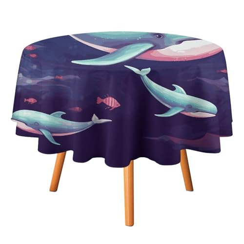DDTKLSNV Runde Tischdecke, Walmotiv, 127 x 127 cm, wasserdicht, knitterfrei, schmutzabweisend, waschbar, Tischdecke für Picknick, Party, Esszimmer, Heimdekoration DDTKLSNV Runde Tischdecke, Walmotiv, 127 x 127 cm, wasserdicht, knitterfrei, schmutzabweisend, waschbar, Tischdecke für Picknick, Party, Esszimmer, Heimdekoration von DDTKLSNV